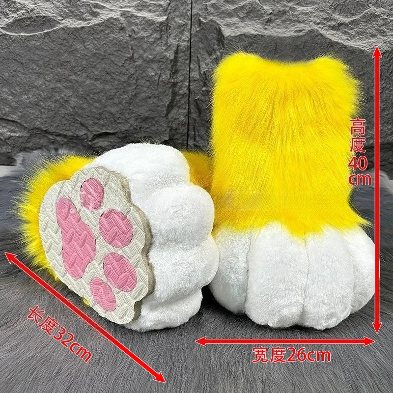 New Handmade Animal Claw Shoes Cosplay Halloween Party Costume Accessories Suitable for Anime Exhibitions Cute Bear Claw Plush - view 2