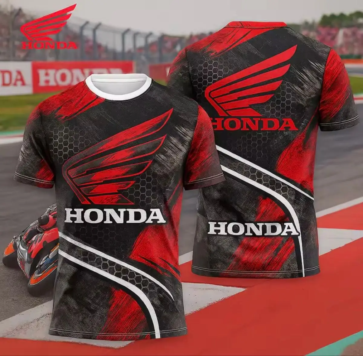 

Quick Dry and Breathable Honda Racing T-shirt for Men Summer Motorcycle Biker Sportswear Short Sleeve Lightweight for Outdoor
