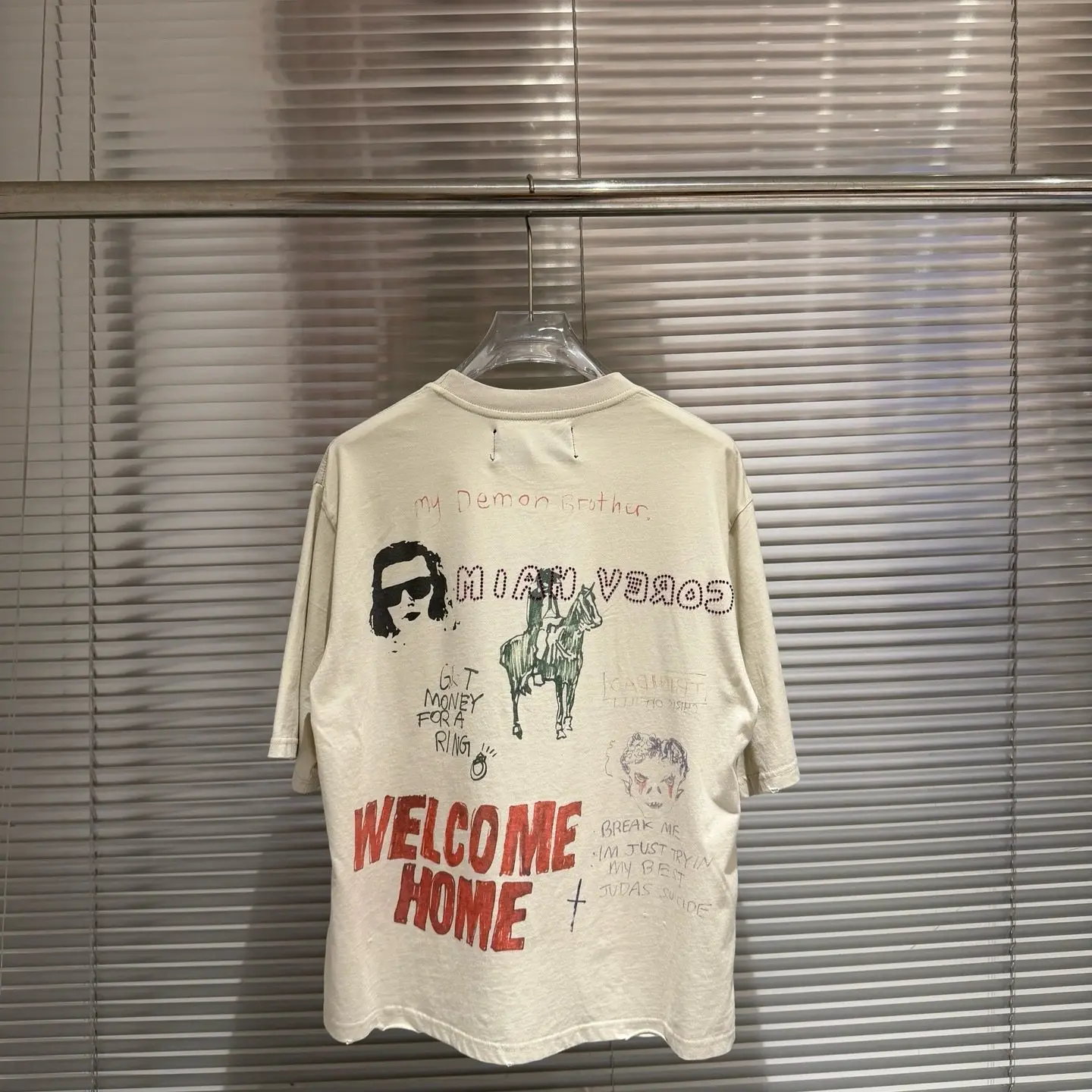 Paly Hollywood West Coast Graffiti ERD Style Hot Diamond Short Sleeve T-Shirt
