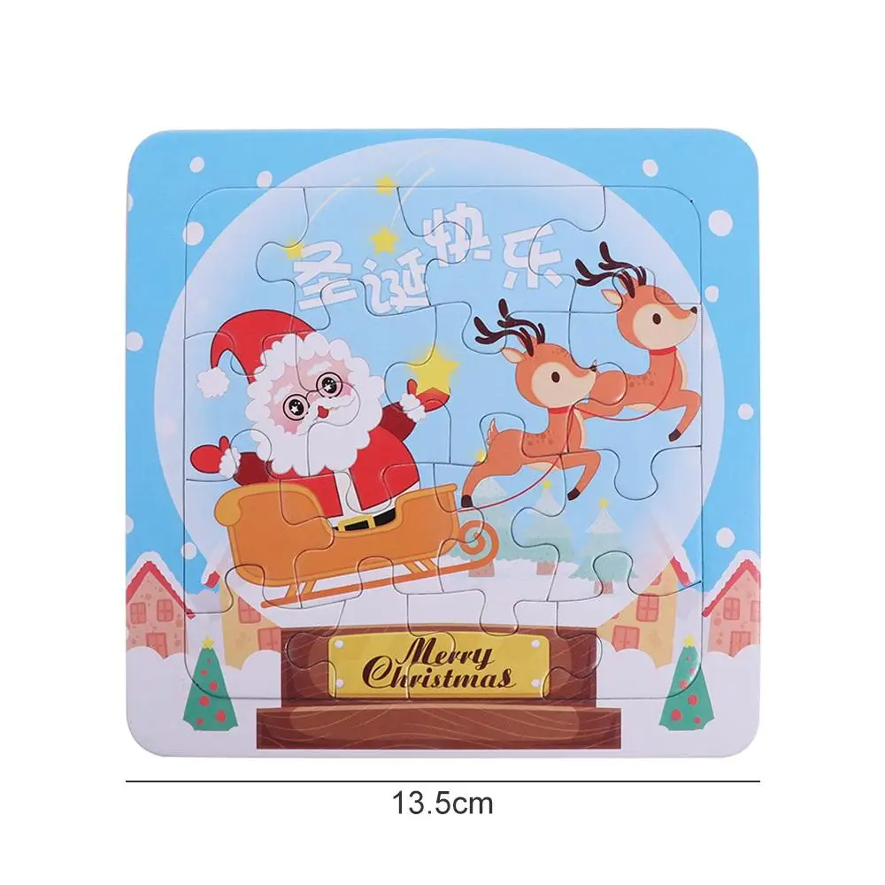 Teka-teki Natal Santa Claus mainan Puzzle buatan tangan mainan 3D teka-teki Santa Claus 3D Puzzle hewan natal Model teka-teki Jigsaw kartun