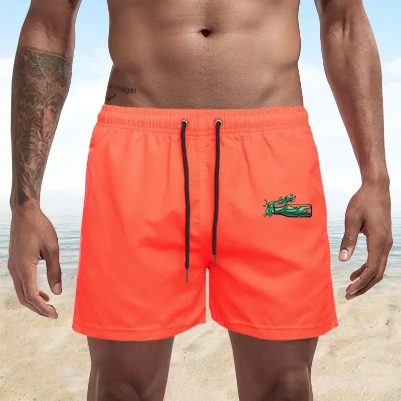 New Men\'s Quarter Casual Shorts Summer Swimming Trunks Men\'s Boxer Shorts Beach Shorts Surfboard Drawstring Pants Men\'s S-4XL