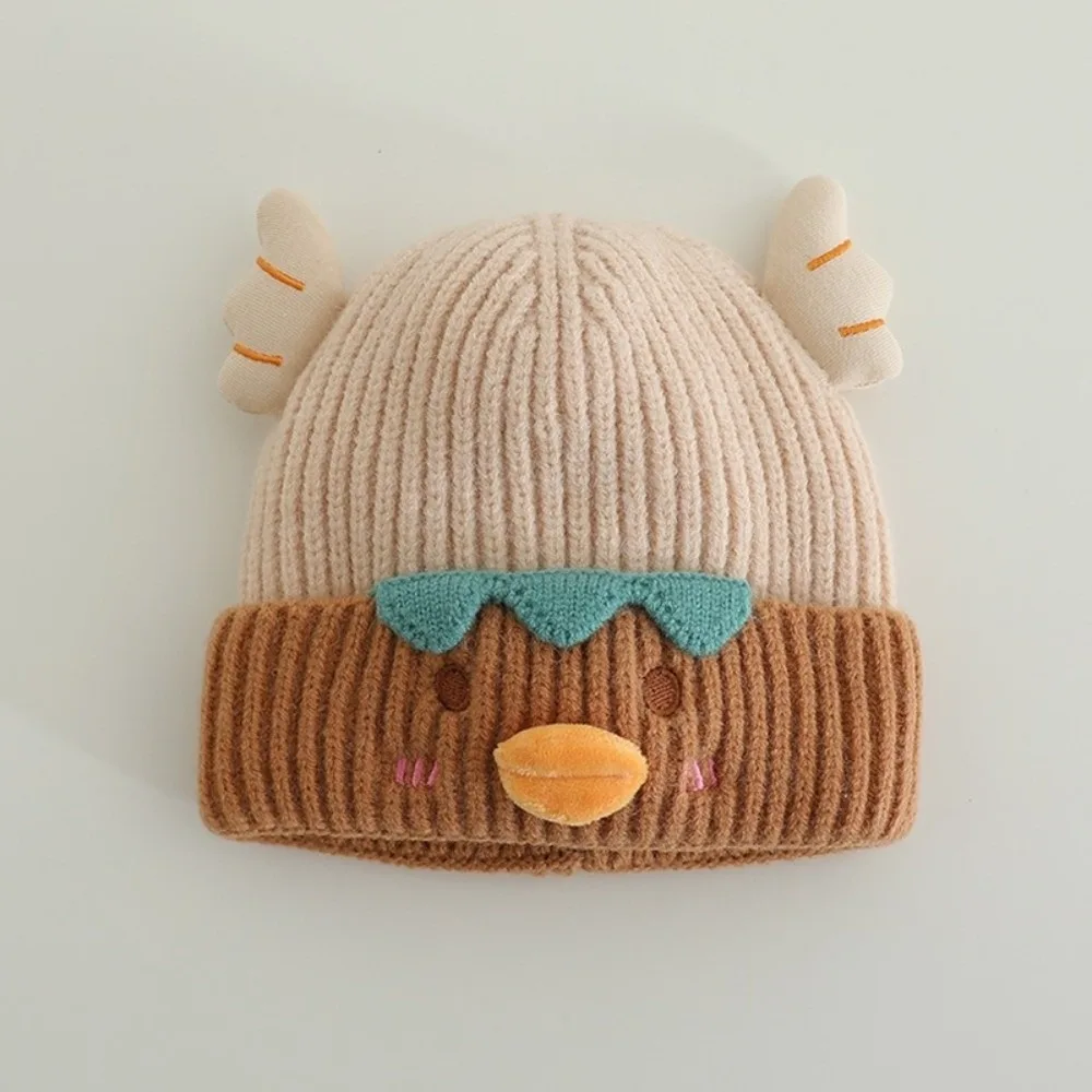 

New Knitted Pullover Cap Warm Windproof Beanie Hat Cute Bird Coldproof Knitted Cap Kids