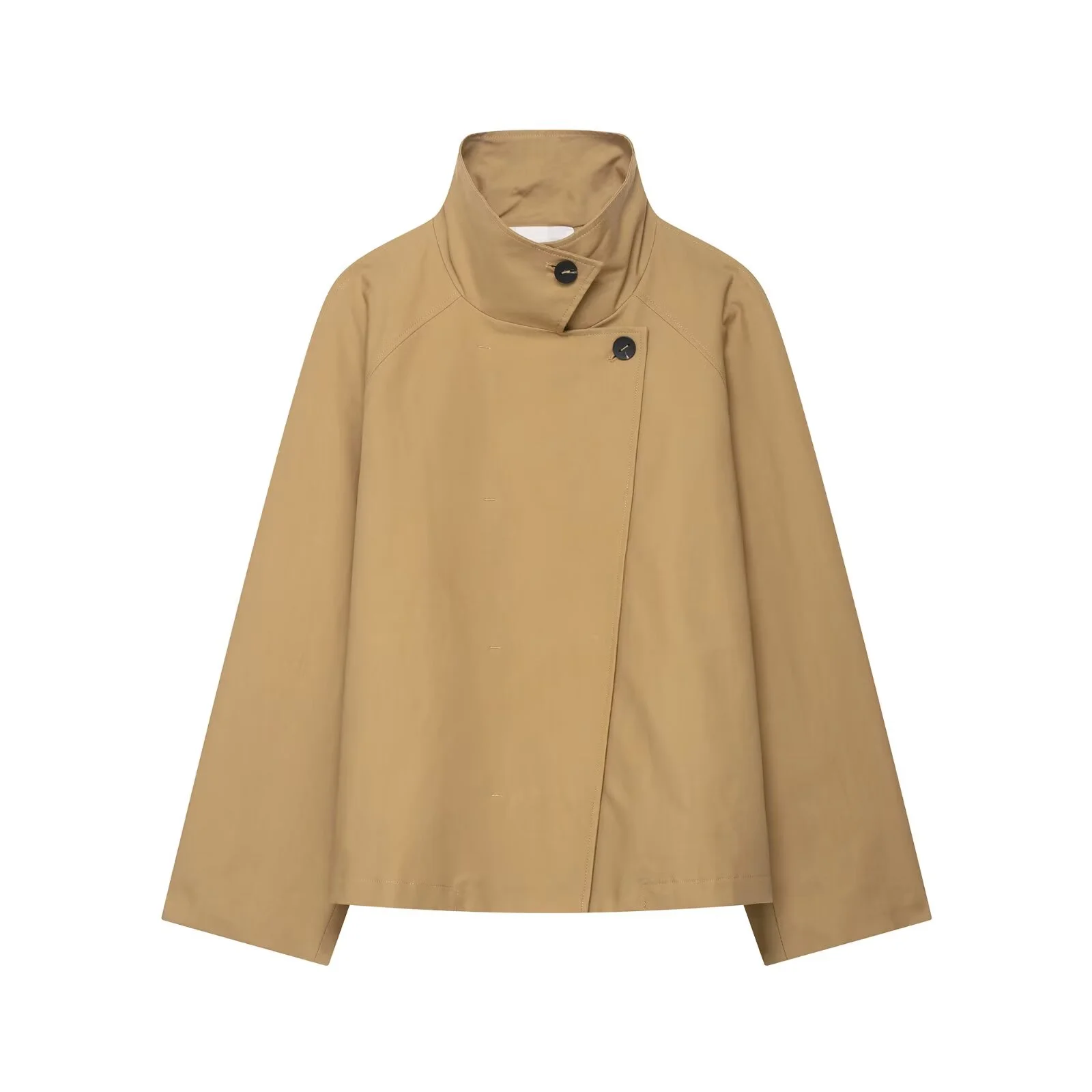 

PB&ZA2025 autumn new women's casual fashion temperament retro all-match high collar long sleeve short windbreaker
