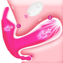 3 in 1 Wireless Remote Panty Dildo Vibrator Wearable Butterfly Anal Vibrator Vaginal Stimulator For Female Masturbation Sex Toys