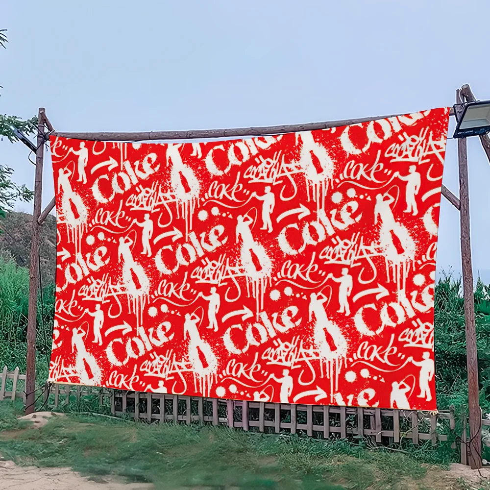 Fashion flag For Picnic Party Art Home Decoration Outdoor Camping C-Coca-Cola Art Banner