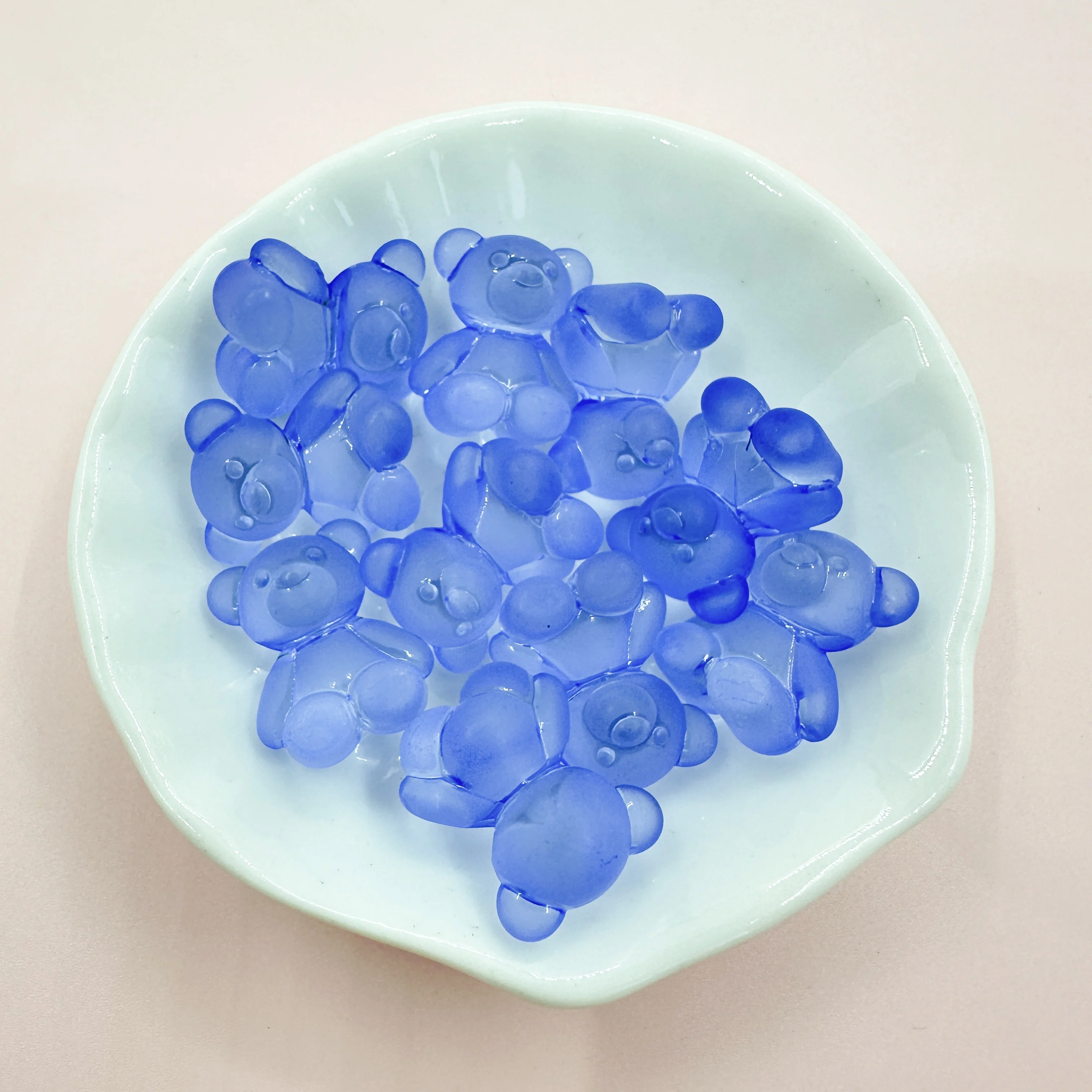 10Pcs/set 18MM*15MM*11MM Cute Cartoon Bear Resin Beads  Frosting Transparent Necklace Earrings Pendants For Jewelry Making