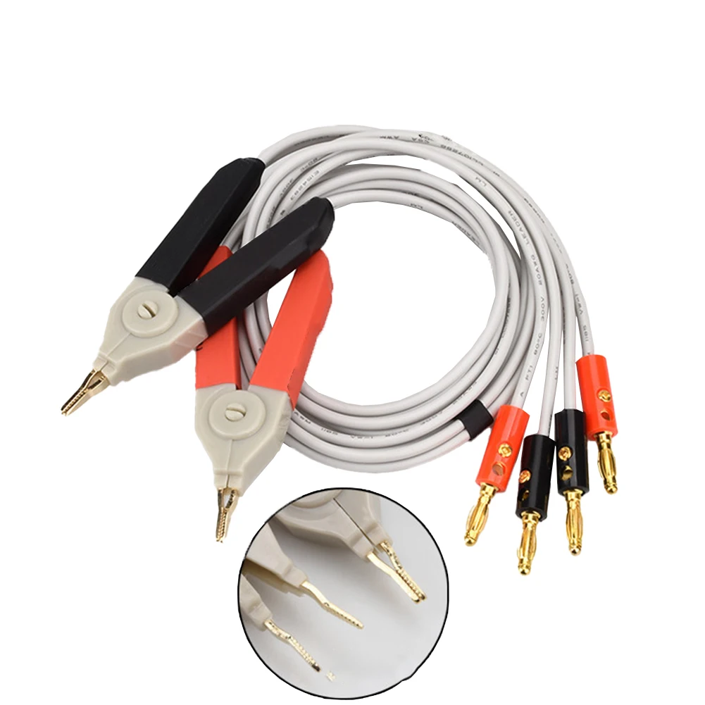 85cm LCR Meter Test Cable Terminal Kelvin Clip Wires With Banana Plug LCR Meter Test Leads For GTL-108A 9287-10 GOM-801G/802