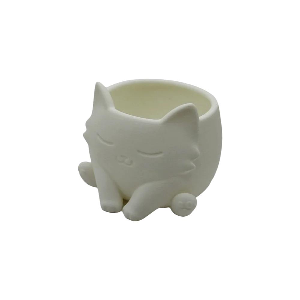 Sweet 3d Printed Cat Shaped Flower Pot Lovely Ornaments Succulent Flower Pot Home Decor Desk Storage Plant Container Gift