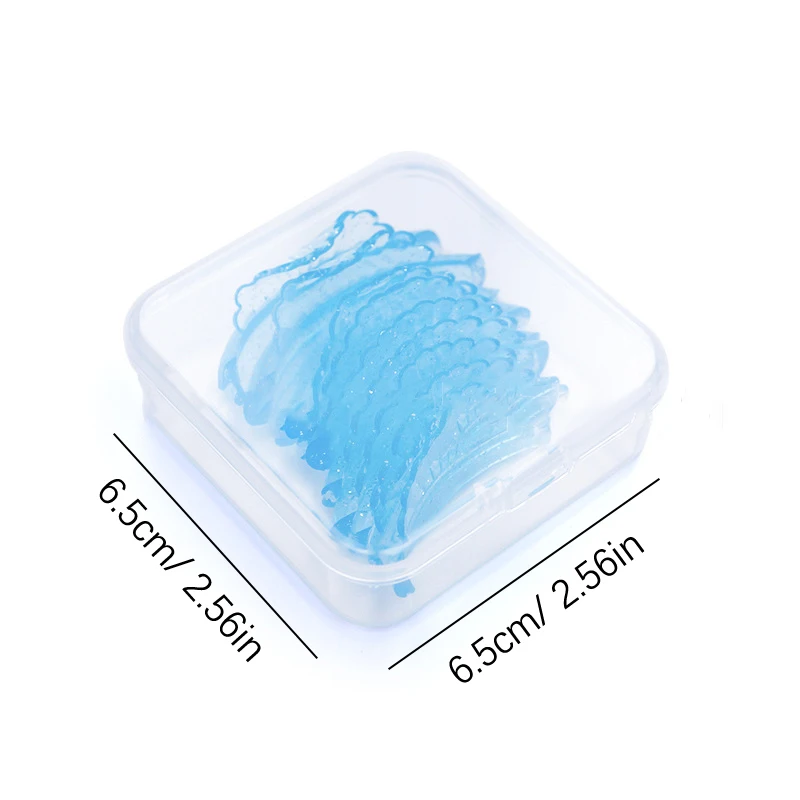 5Pairs Glitter Sky Blue Shell Shape Eyelash Extension Silicone Pads Super Soft Lash Lift Perm Pad Grafting Lashes Tools