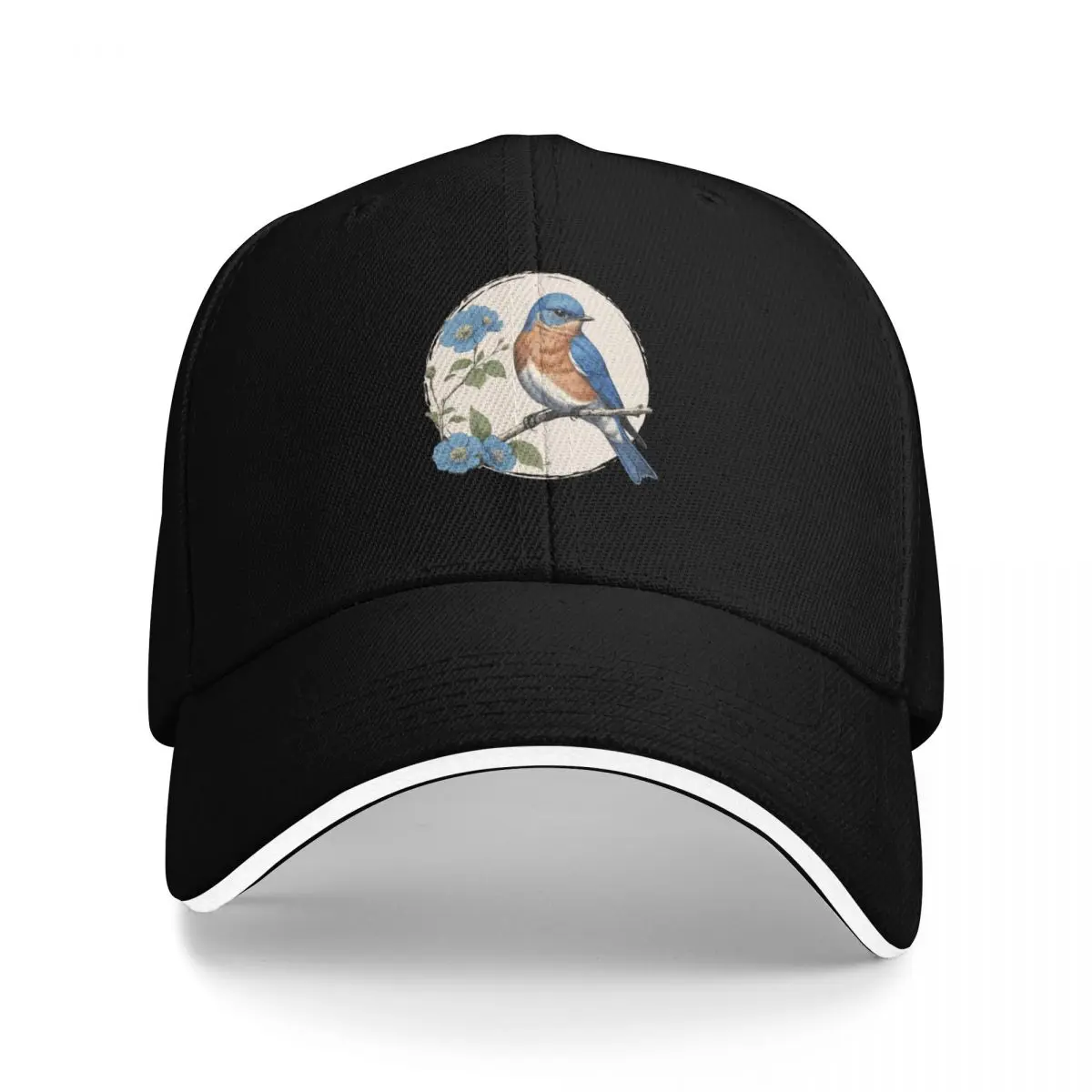 Eastern Bluebird, New York State Bird, Sialia sialis, Bluebird of Happiness Baseball Cap sailor cap for men Men's Luxury Women's