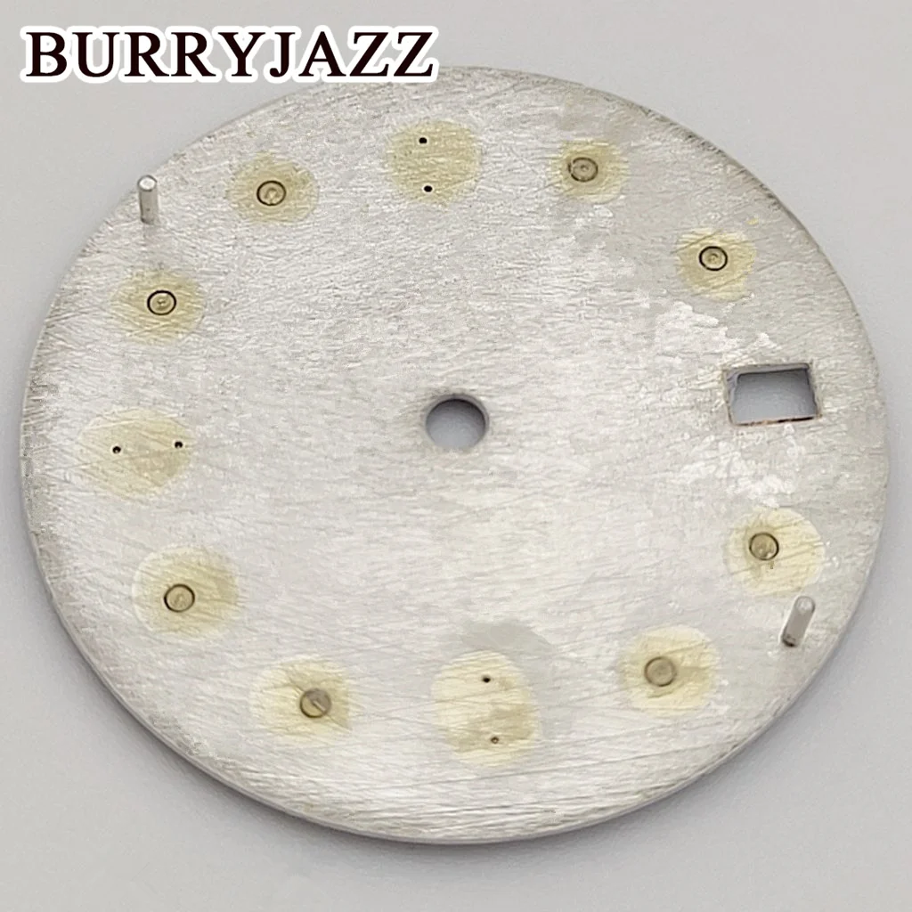 قرص ساعة من Burryjazz مضيء ، بدون شعار ، حافظة للساعة 3: 00 تاج ، قرص أزرق ، أخضر ، NH35 ،