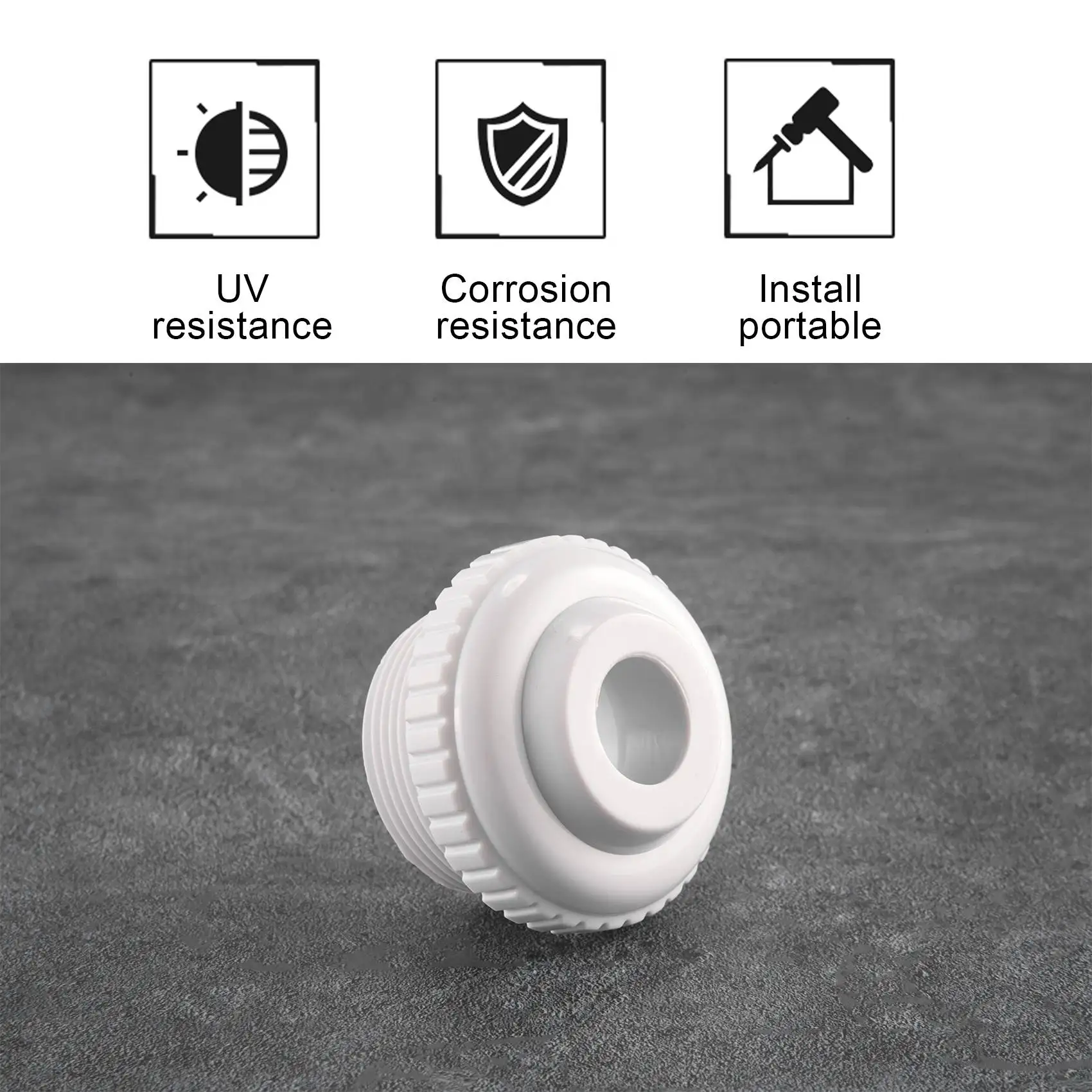 3/4 Inch Pool Jet Nozzles SP1419D Flow Inlet Fitting Opening Water Directional Pool Return Fittings with 1-1/2 Inch-DTB3