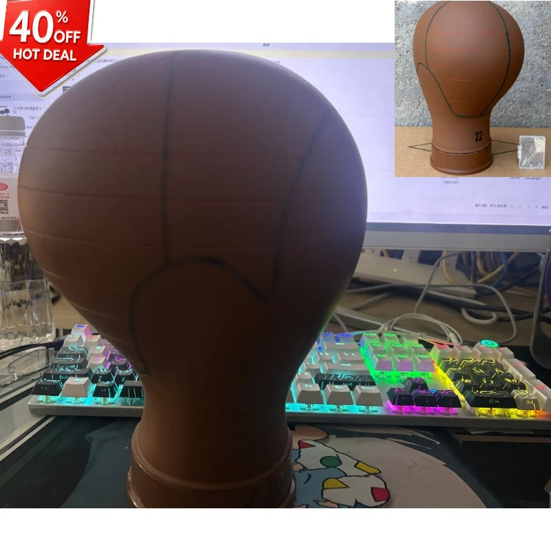 2026，Factory price mannequin head professional soft PVC canvas wig making tool with pre-installed line drawing and desktop stand