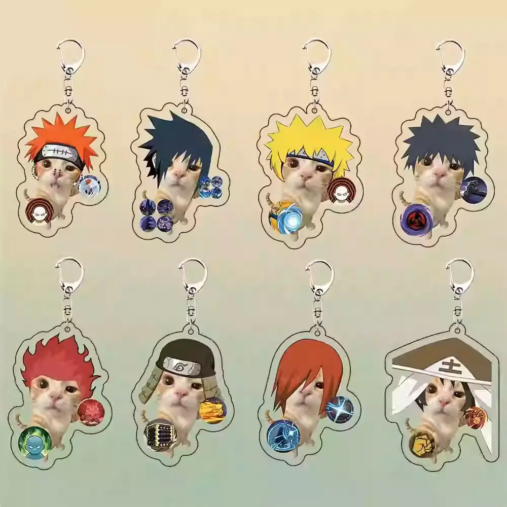 Recycled Acrylic Keychain for Naruto Pain Sasuke Minato Obito Gaara Kakashi Nagato Onoki Anime Keychain Cartoon Classic Gift