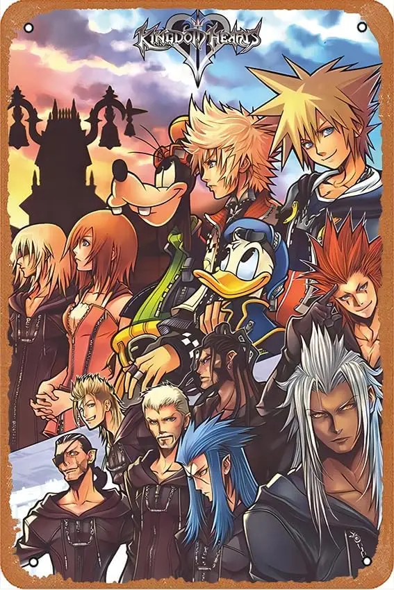 Kingdom of Hearts Funny Art Metal Tin Sign 8x12 inch Bar Pub Indoor Outdoor Wall Decor Gifts for Man