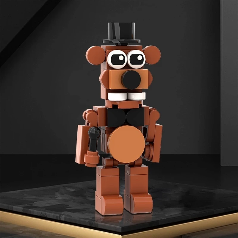 MOC Bear Building Brick Model Kit Compatible With Small Stud Bricks Cute Desk Decor Home Display Christmas Gift For Kids