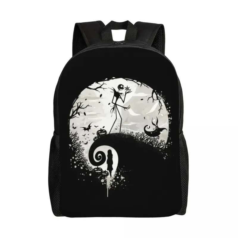 Niestandardowy plecak na laptopa Cartoon The Nightmare Before Christmas Kobiety Mężczyźni Podstawowa torba na książki dla studentów Jack Skellington