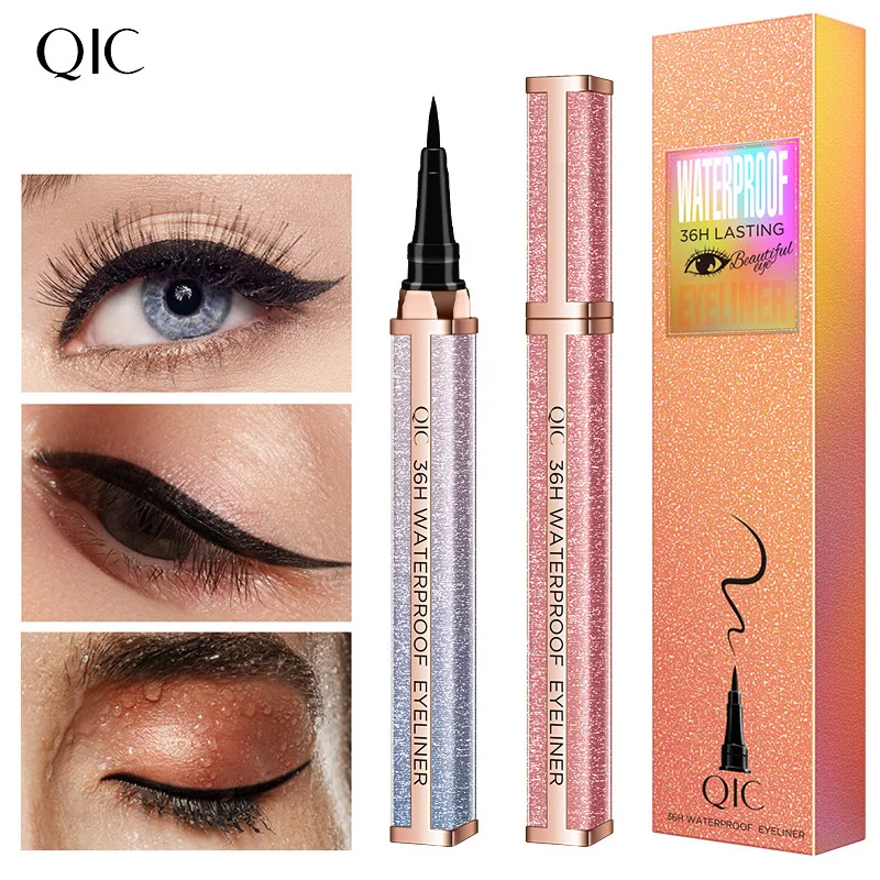 QIC Starry Sky Liquid Eyeliner Black - 1PCS Fine Tip Waterproof Quick-Dry Smudge-Proof Beginner-Friendly Cosmetics 2 Colors New