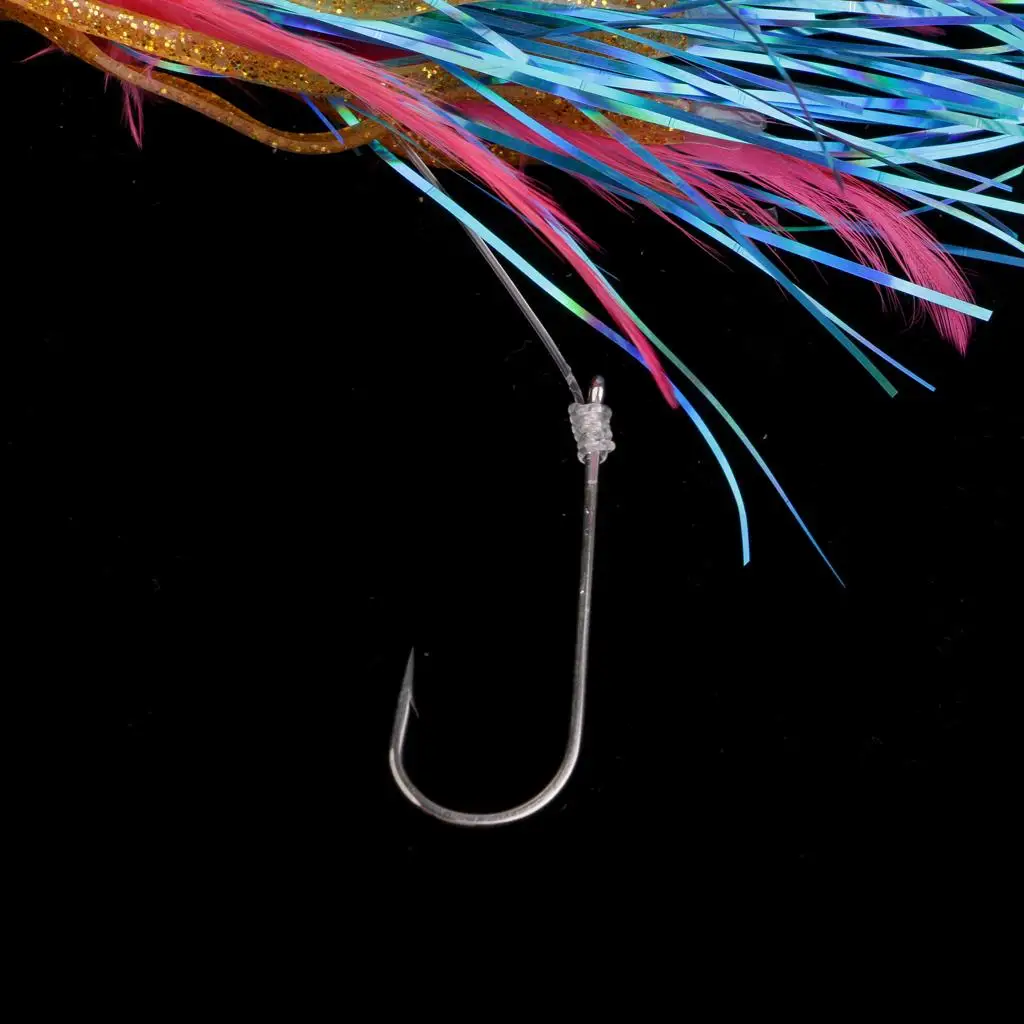 Soft Lure Squid Lead Head Bionic 14cm Feathers Random Fishing Novelties Set for Saltwater Jigging