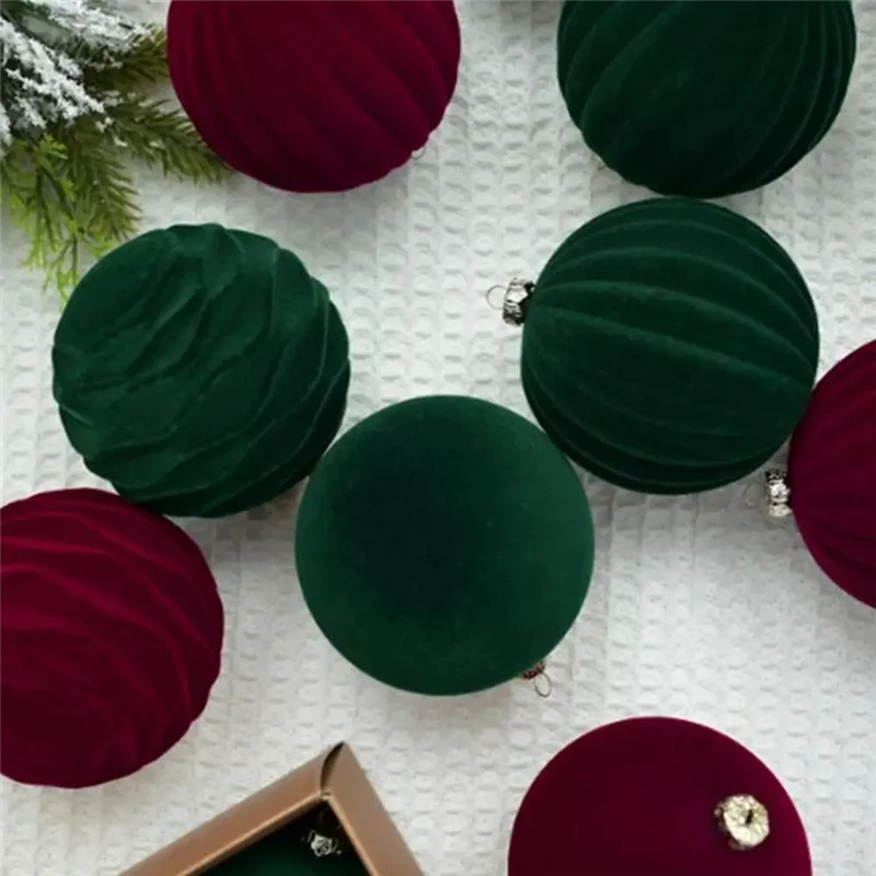 

AAAC-Christmas Balls Christmas Tree Decor 12 Pack Luxurious Flocked Christmas Ornaments Ball Bauble For Christmas Themeparty