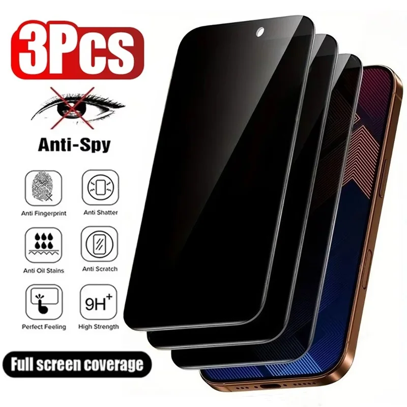 

Anti-Spy Tempered Glass For iPhone 17 16 15 14 11 13 12 Pro Max Mini 7 8 Plus Air 16e XR SE Full Cover Privacy Screen Protector