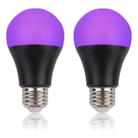 Black Light Bulbs 9W LED UV Blacklight 395-400nm for Blacklight Glow in The Dark Body Paint Fluorescent Poster Neon Glow Lamp