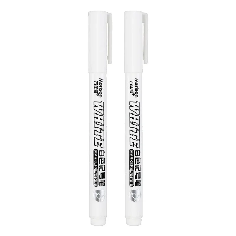 1/2/3/4/5 Stück weiße Markierungsstifte, 2,0 mm, ölig, wasserfest, weiß, DIY-Graffiti-Skizziermarker, Schreibwaren, Schreibbedarf, Schulbedarf