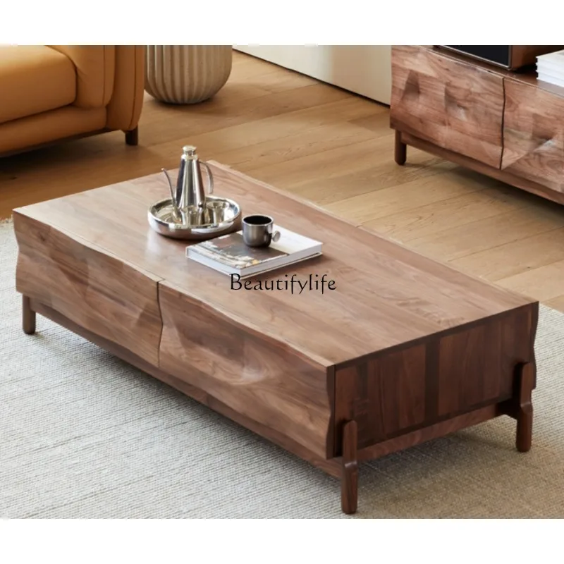 

Retro Style North American Black Walnut Solid Wood Tea Table Modern Minimalist Living Room Home Sofa Side Table