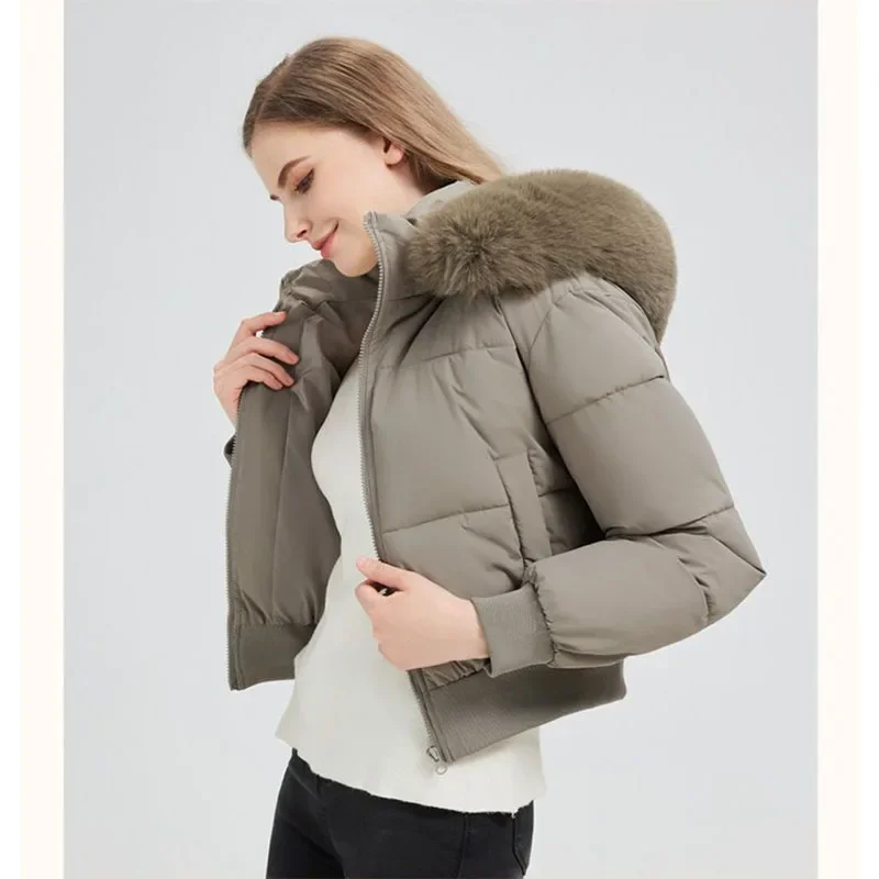 

Female Short Waist Jacket Short Fashion Loose Overwear Winter 2025 New Women's European American Style Coat Down Cotton-padded