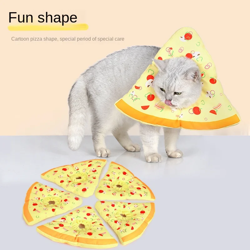 New Elizabeth Ring Pizza Waterproof Anti-Licking Post-Operation Collar Dog Collar Beauty Headgear