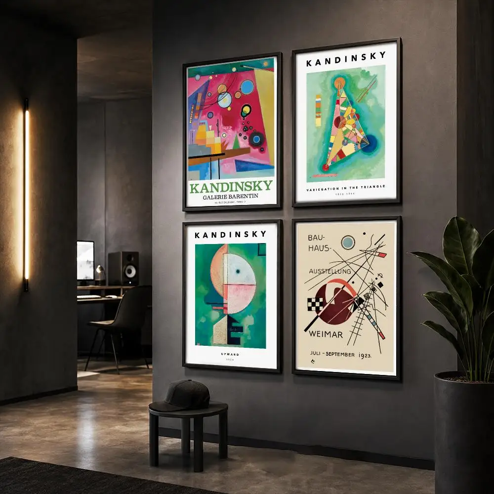 W-Wassily Kandinsky Painting Poster HD Home Wall Stickers House Hallway Living Room Bedroom Bar Office Decor Art Prints