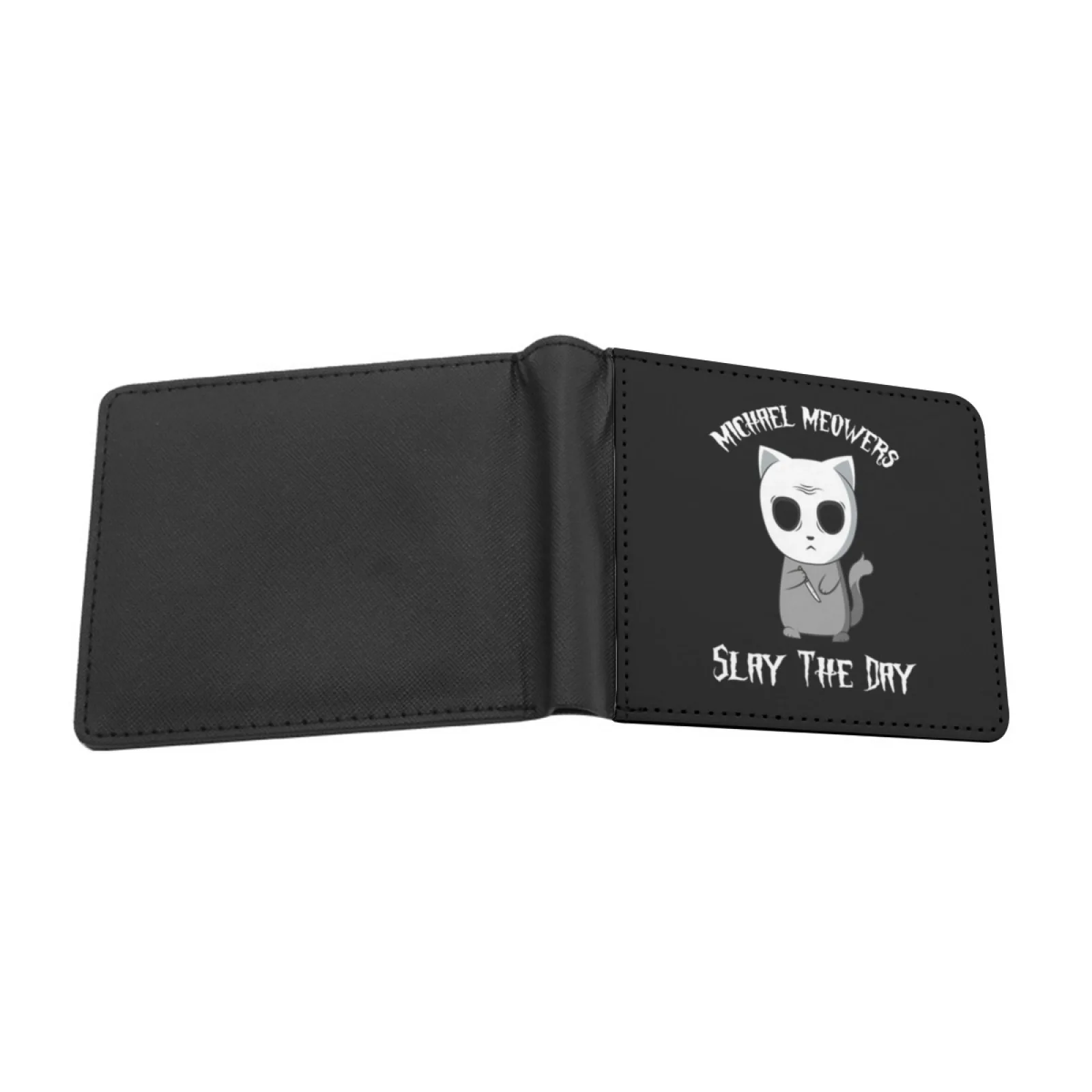 Michael Myers Halloween Cat Short Men's Wallets Credit Card Holder Retro Wallet Male Pu Leather Wallet Michael Meowers Cat