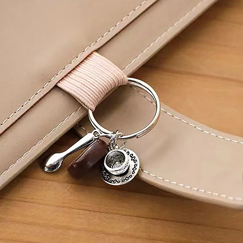 1PC Afternoon Tea Casual Keyring New Simulated Mini Coffee Bean Metal Keychain Coffee Cup Tea Pot Personalized Bag Pendant