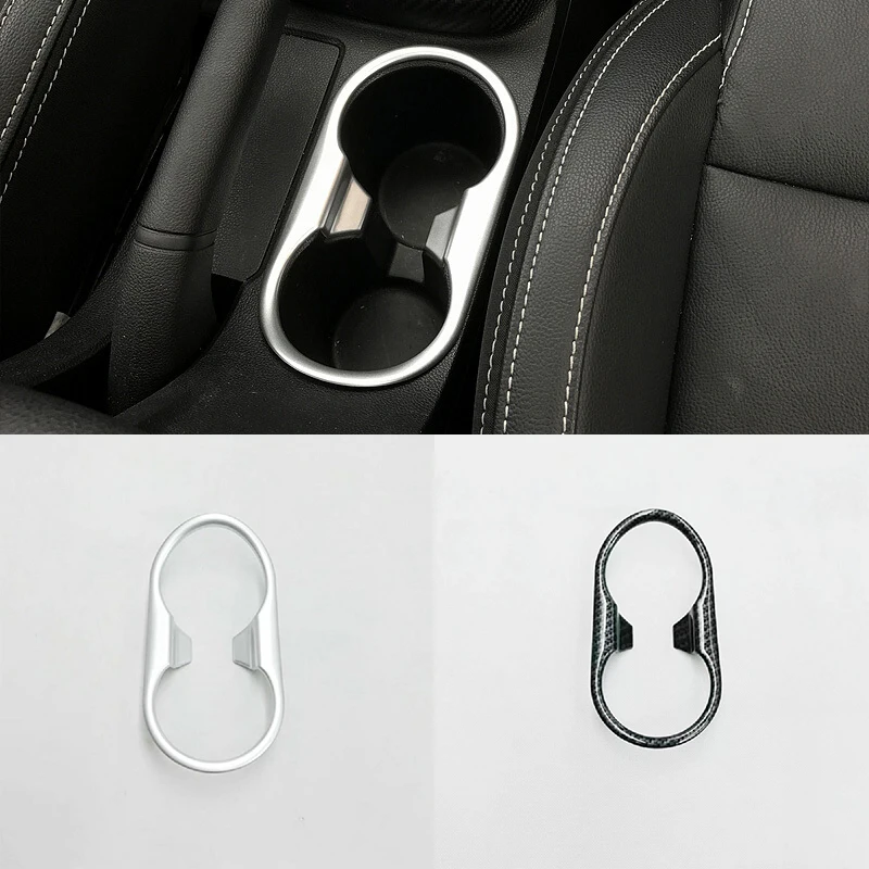 For MG ZS 2018 ABS Matte/Carbon Fibre Interior car Water Cup Holder Decoration Stickers frame Cover Trim Car Accessories 1Pcs