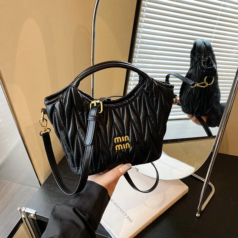 

Женская модная большая сумка 2025 года, винтажная многосторонняя сумка через плечо из натуральной кожи, стеганая сумка большой вместимости