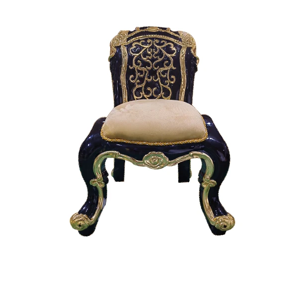 ^& New Design Indian Luxury Classical Dining Room Chair Furniture Carved Solid Wooden Elephant Shape Chair Back Fabric Chair