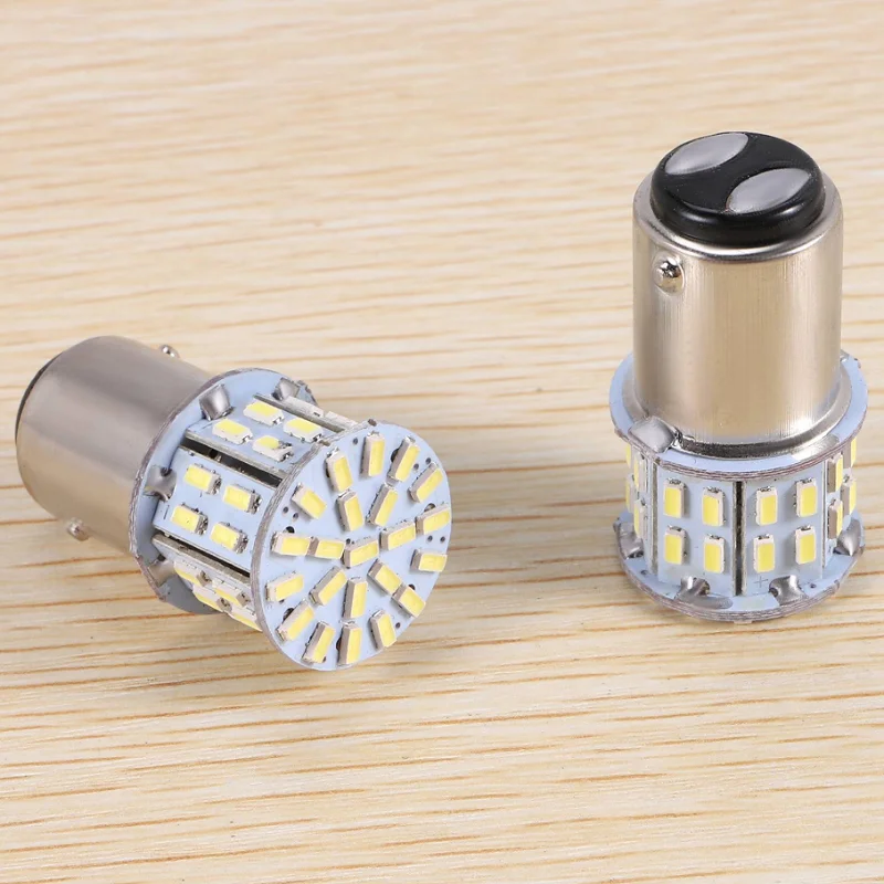 HOHO 2Pcs 6000K White 1157 50SMD Tail Brake LED Lights Bulb BAY15D 12V - Image 3