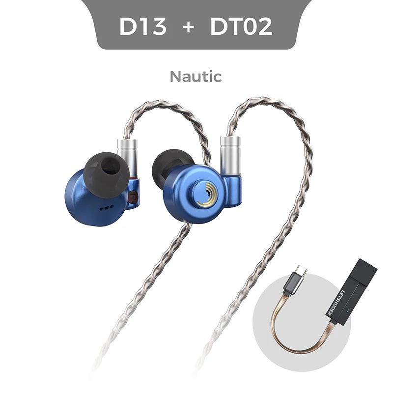 LETSHUOER D13 13mm IEMs dinámicos bobina móvil en el oído Monitor de alta fidelidad estudio carbono DLC diafragma bajo audiófilo músico auriculares