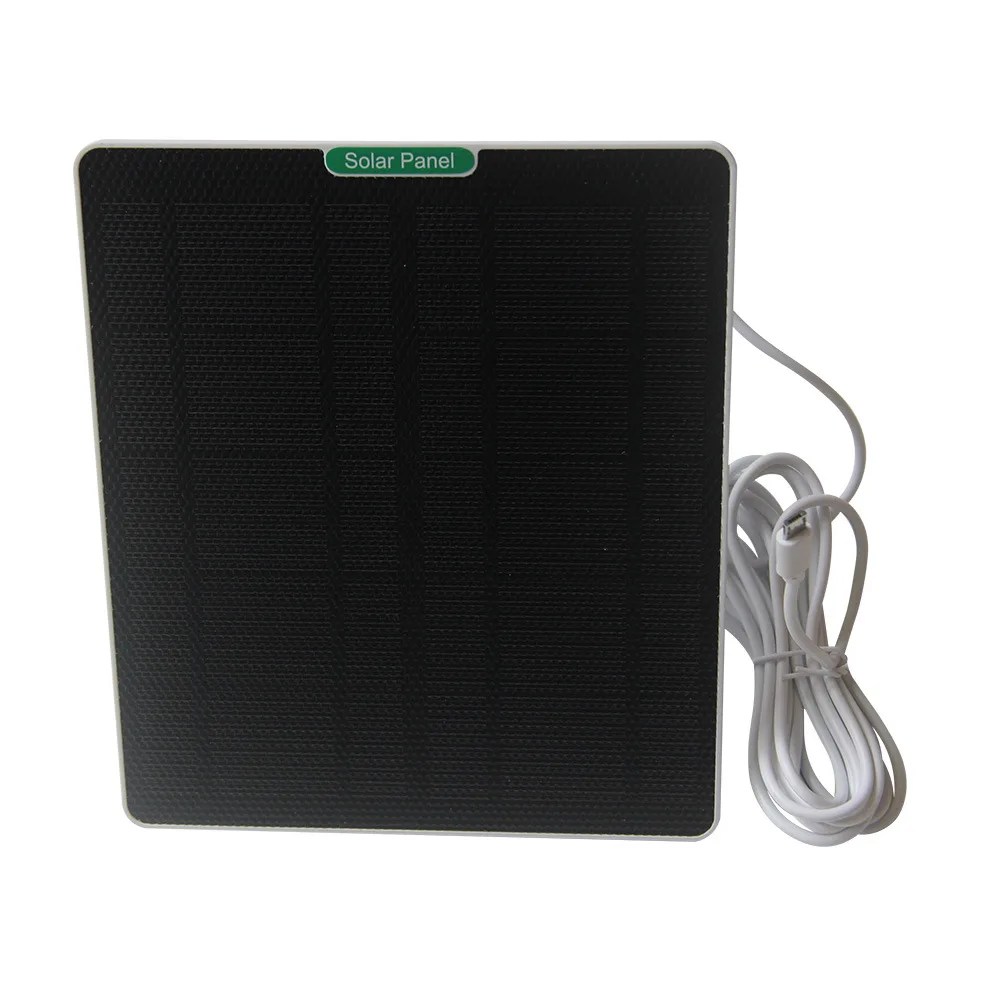 ETFE 5 واط لوحة طاقة شمسية 5 فولت مايكرو USB نوع-C تيار مستمر شاحن بالطاقة الشمسية ل Ring Eufy Blink REOLINK مراقبة جرس الباب نظام الكاميرا الأمنية