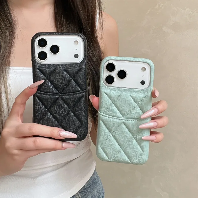 Card Slot Holder Wallet Phone Case for iPhone 17 Air 16 15 14 13 12 Pro Max Luxury Lychee PU Leather Shockproof Back Cover