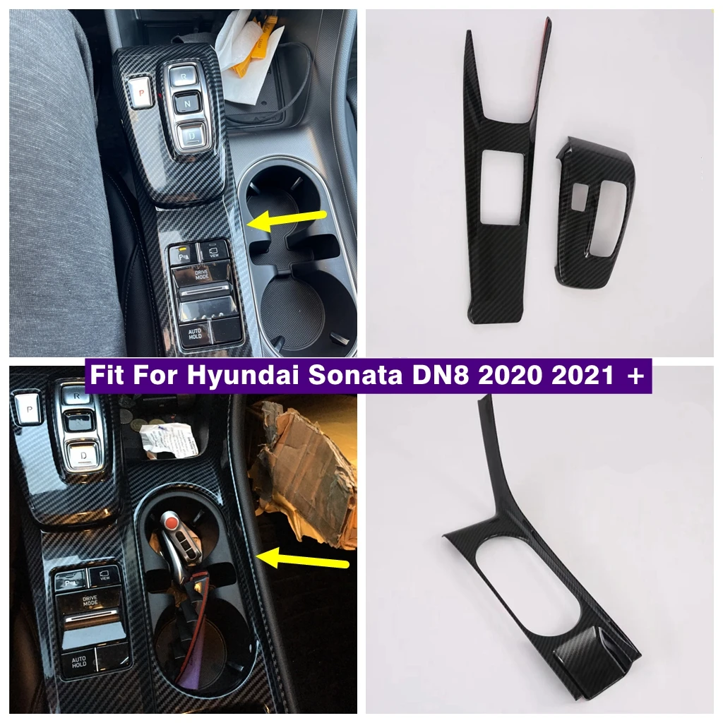 

Carbon Fiber Central Control Gear Shift Box Panel Cover For Hyundai Sonata DN8 2020 - 2023 Trim Car Styling Sticker Accessories