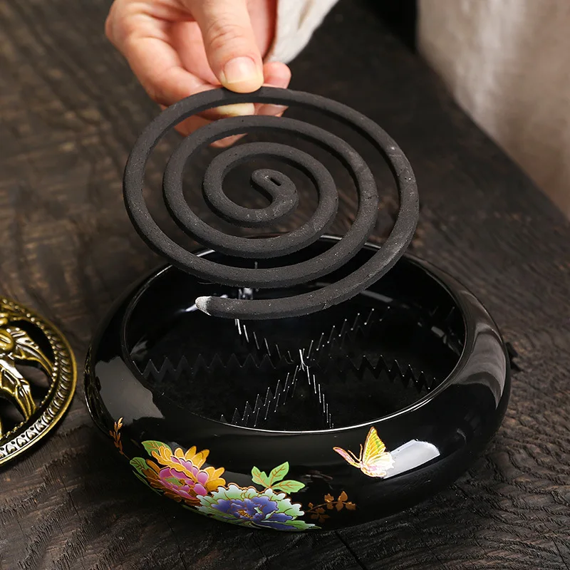 Large mosquito-repellent incense burner; summer large plate incense burner; mosquito-repellent mugwort incense burner; peony and