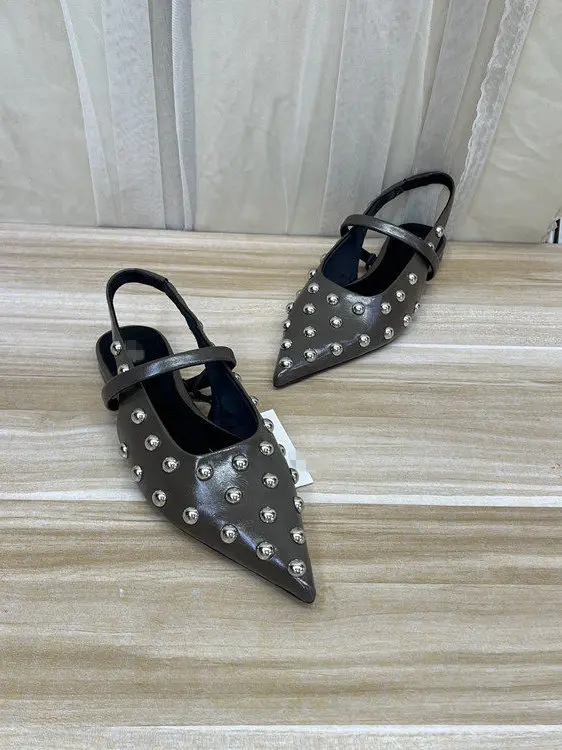 

Женские модные синие сандалии с острым носком, однотонные, на плоской подошве, с низким вырезом, без застежек, дышащие, с внутренней отделкой из синтетической кожи