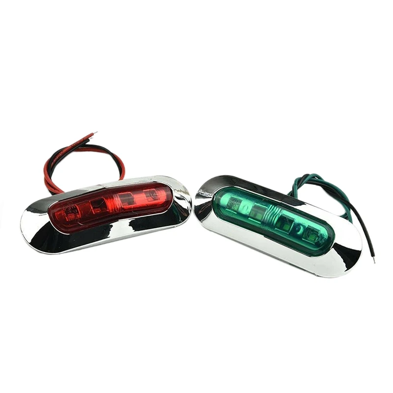 

2Pcs Waterproof LED Marine Boat Port Navigation Deck Bow Stern Starboard Lights For Buses Trucks Trailers Lorries 2W