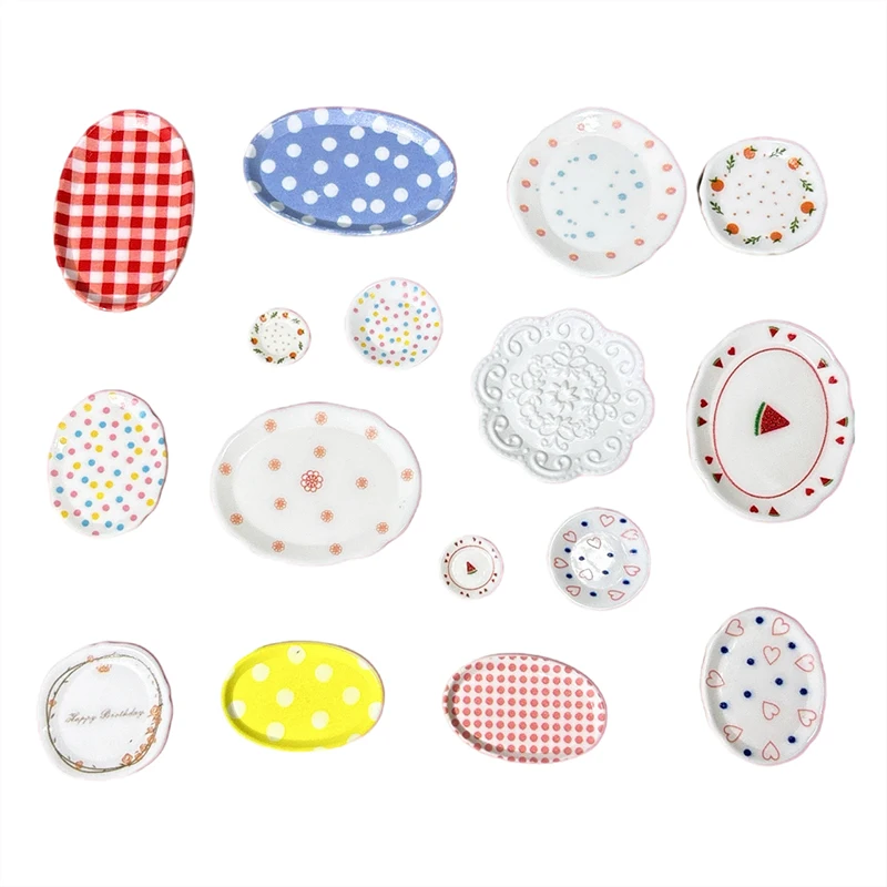 4 Teile/satz 1/12 Puppenhaus Miniatur Abendessen Platten Tablett Modell Simulation Mini Küche Geschirr Puppe Haus Dekor Spielzeug Zubehör