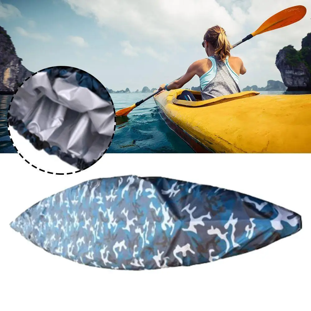 Universal Fit Canoe Boat Cover Kayak Protective Elastic Rip-Resistant Oxford Waterproof Dustproof Protection Sunscreen Cover