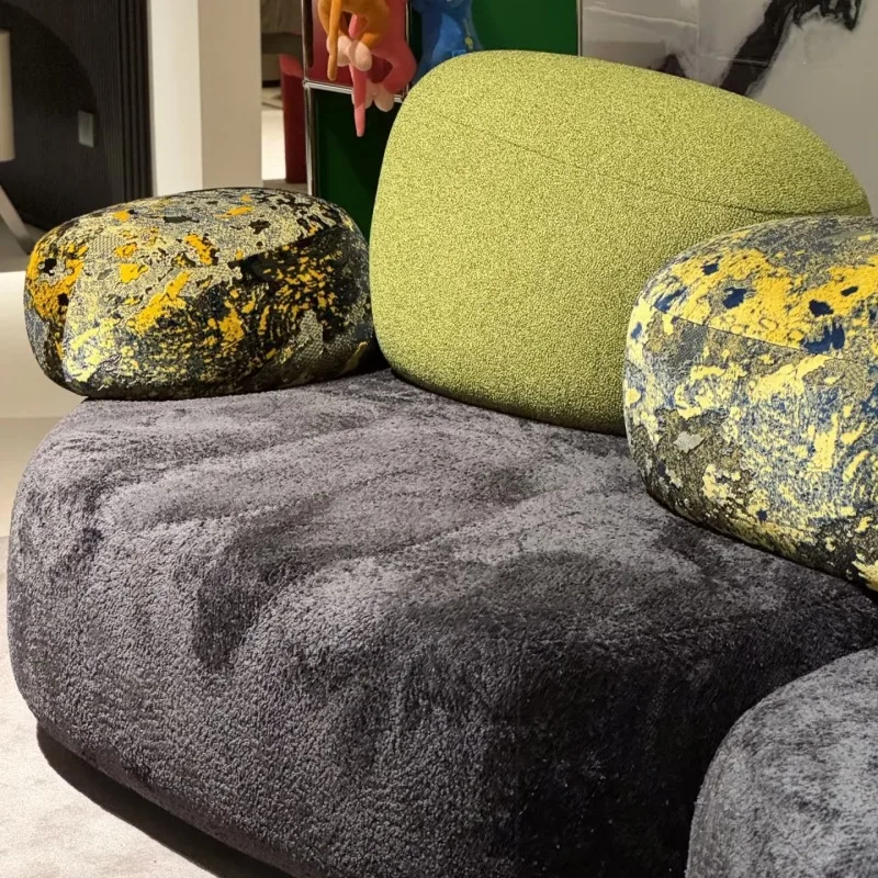 Sofa Alien Creator Arc Stone Module Sofa Couch For Home Garden &New Design Nordic Design French Retro Pebbles New Moss Cloth