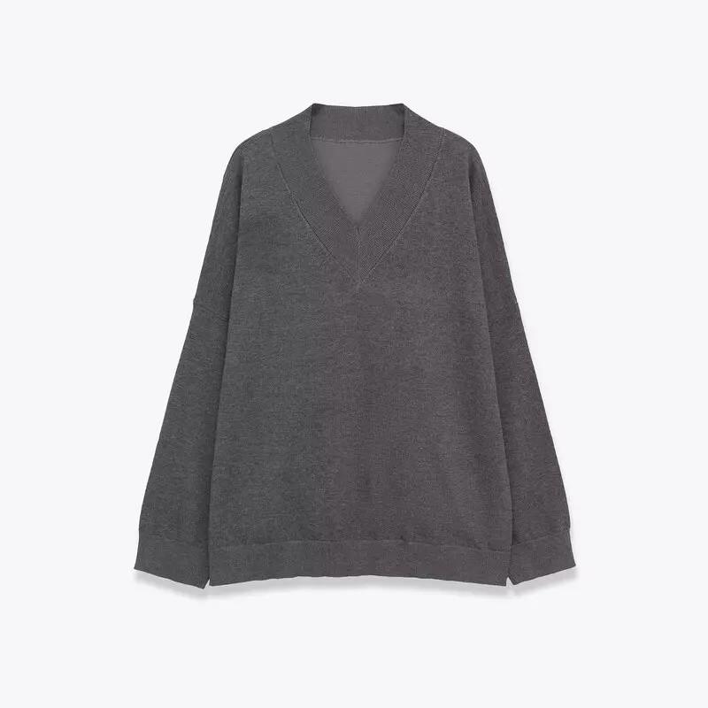 

Loose Mixed Knitted Long Sve Women's Sweater New Fall 2025 Versatile Commute Faionable V-Ne Regular Length