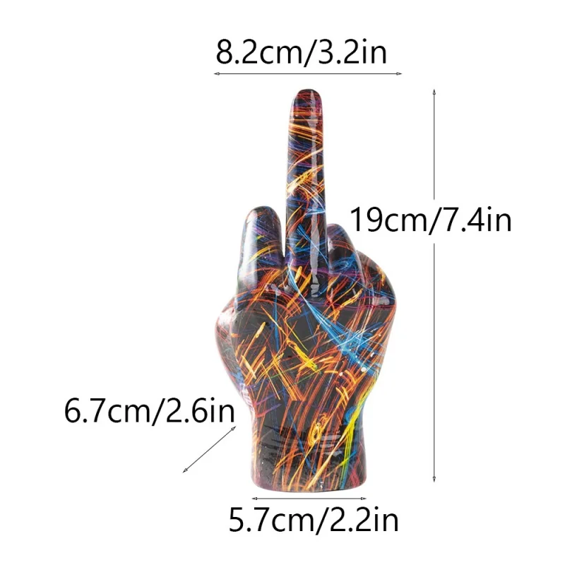 Graffiti Middle Finger Sculpture Polyresin Figurine Pop Street Art Living Room Mantel Desktop Home Decoration  Crafts Resin