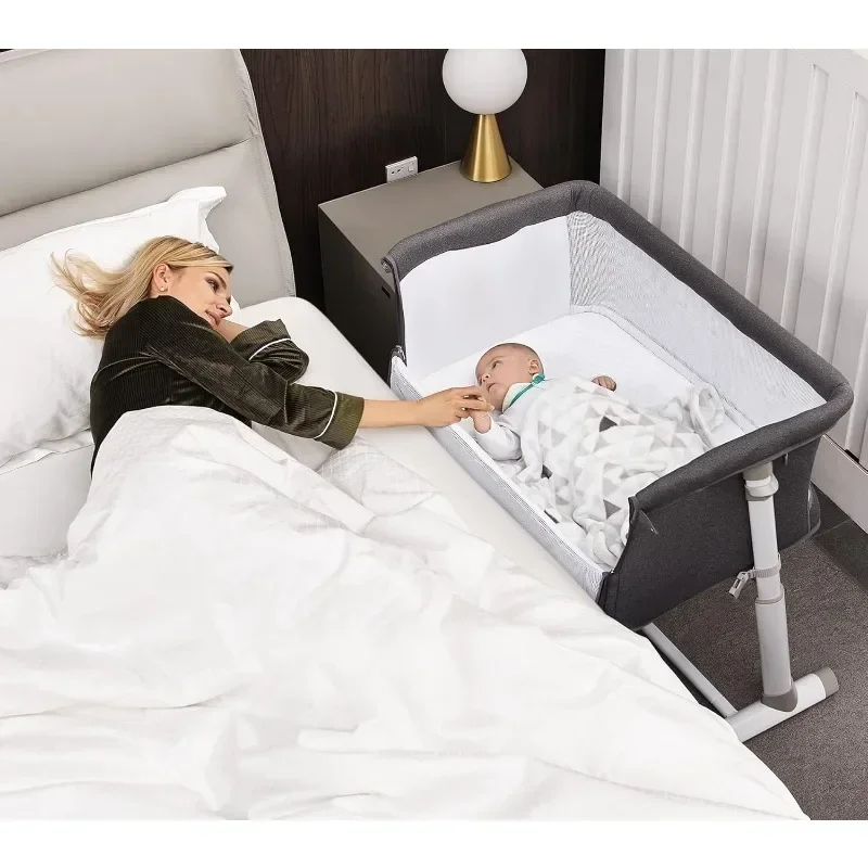 Baby Bassinet Side Sleeper Newborn Adjustable Portable Bed Easy To Assemble